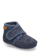 Slippers Wool Velcro Tøfler Innesko Blue En Fant