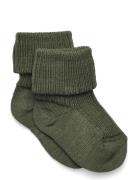 Anklesock 2/2 Pad Baby Socks & Tights Baby Socks Khaki Green Mp Denmar...