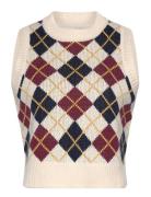 Collegiate Argyle Vest Andria Vests Knitted Vests Cream LEVI´S Women