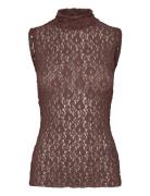 Civahiw Turtleneck Top Tops Blouses Sleeveless Brown InWear