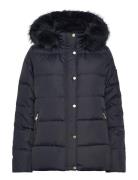 Faux-Fur-Trim Hooded Down Coat Fôret Jakke Navy Lauren Ralph Lauren