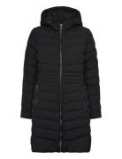 Chevron-Quilted Hooded Jacket Fôret Kåpe Black Lauren Ralph Lauren