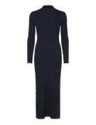 Knitted Dress With Contrasting Trims Maxikjole Festkjole Navy Mango