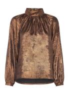 Slelvie Ronya Blouse Tops Blouses Long-sleeved Gold Soaked In Luxury