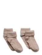 Baby Rib Sock W. Abs Strømper Non-slip Brown Minymo