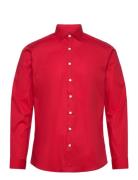 Aop Christmas Shirt L/S Tops Shirts Business Red Lindbergh