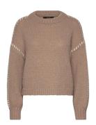 Vmfeng Ls O-Neck Pullover Ga Boo Tops Knitwear Jumpers Brown Vero Moda