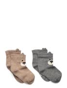 Socks W. 3D Effect Socks & Tights Socks Grey Minymo