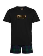 Cotton-Sle-Set Pyjamas Black Polo Ralph Lauren Underwear