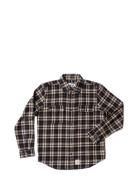 Adrian Cotton Check Shirt Tops Overshirts Multi/patterned Fat Moose