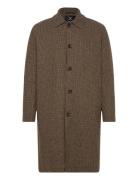 Carlos Check Coat Ullfrakk Frakk Khaki Green Clean Cut Copenhagen