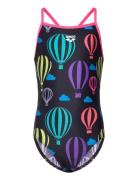 Girl's Arena Balloons Swimsuit Lightdrop Back Blac Badedrakt Badetøy B...