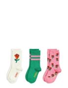 Roses 3-Pack Socks Socks & Tights Socks Pink Mini Rodini