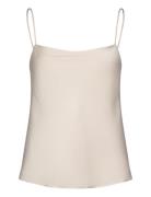 Satin Top With Thin Straps Tops T-shirts & Tops Sleeveless Cream Mango