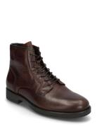 Bialars Lace Up Boot Tumbled Leather Støvletter Med Snøring Brown Bian...