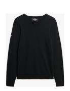 Merino Crew Jumper Tops T-shirts Long-sleeved Black Superdry