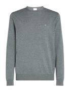 Cotton Silk Blend Cn Sweater Tops Knitwear Round Necks Grey Calvin Kle...