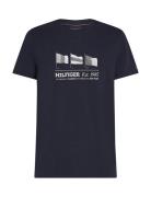 Hilfiger Flags Tee Tops T-shirts Short-sleeved Navy Tommy Hilfiger