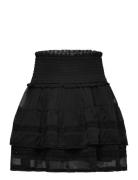 Skirt Flounce With Lace Dresses & Skirts Skirts Short Skirts Black Lin...