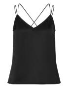 Obu Satin Singlet Tops Blouses Sleeveless Black Dante6