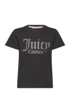 Diamante Fitted Tee Tops T-shirts Short-sleeved Black Juicy Couture