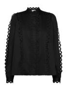 Lr-Isla Solid Tops Blouses Long-sleeved Black Levete Room