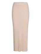 Rib Skirt Langt Skjørt Cream Davida Cashmere