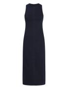 Long Column Denim Dress Knelang Kjole Navy Calvin Klein Jeans