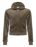 Tonal Zip Through Hoodie Tops Sweat-shirts & Hoodies Hoodies Brown Jui...