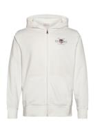 Graphic Fullzip Hoodie Tops Sweat-shirts & Hoodies Hoodies White GANT