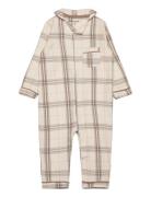 Suit Check Pyjamas Sie Jumpsuit Beige Minymo