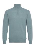 Eco Wool Halfdan Knit Tops Knitwear Half Zip Jumpers Blue Mads Nørgaar...