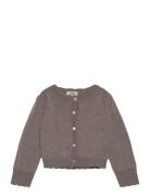 Cardigan Wool Knit Tops Knitwear Cardigans Brown Huttelihut