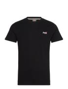 Essential Contrast Emb Tee Tops T-shirts Short-sleeved Black Superdry