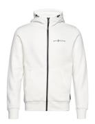 Bowman Logo Zip Hood Tops Sweat-shirts & Hoodies Hoodies Cream Sail Ra...