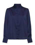 Acaciabbchatrine Blouse Tops Blouses Long-sleeved Navy Bruuns Bazaar