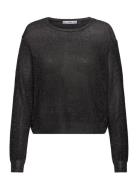 Crewneck Lurex Sweater Tops Knitwear Jumpers Black Mango