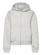 Over D Scuba Zip-Hoodie Tops Sweat-shirts & Hoodies Hoodies Grey Weekd...