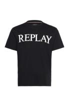 T-Shirt Regular Replay Basics Tops T-shirts Short-sleeved Black Replay