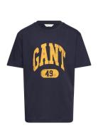 Gant 49 Arch Relaxed T-Shirt Tops T-shirts Short-sleeved Navy GANT