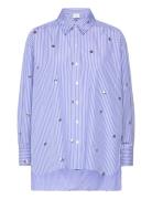 Que Over D Stripe Shirt Tops Shirts Long-sleeved Blue Dante6