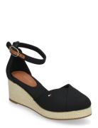 Flag Closed Toe Mid Wedge Espad Sko Wedge Black Tommy Hilfiger