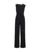 Scuba Crepe Open Back Jumpsuit Bottoms Jumpsuits Black Calvin Klein