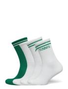 Sock 4 P Tennis Sporty Rib Lingerie Socks Regular Socks Green Lindex