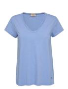 Mmtulli V-Ss Basic Tee Tops T-shirts & Tops Short-sleeved Blue MOS MOS...