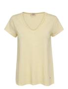 Mmtulli V-Ss Basic Tee Tops T-shirts & Tops Short-sleeved Yellow MOS M...