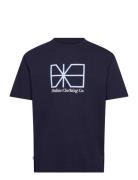 Crossing T-Shirt Tops T-shirts Short-sleeved Navy Makia