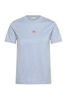 Woven Label Regular Tee Tops T-shirts & Tops Short-sleeved Blue Calvin...