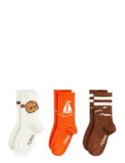 Sailing Boats 3-Pack Socks Socks & Tights Socks Brown Mini Rodini