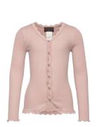 Rkbeatha Ls Cardigan W/ Lace Tops Knitwear Cardigans Pink Rosemunde Ki...